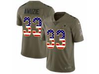 Men Nike Dallas Cowboys #33 Chidobe Awuzie Limited Olive/USA Flag 2017 Salute to Service NFL Jersey