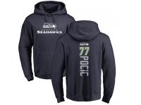 Men Nike Ethan Pocic Navy Blue Backer - NFL Seattle Seahawks #77 Pullover Hoodie