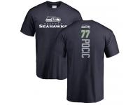 Men Nike Ethan Pocic Navy Blue Backer - NFL Seattle Seahawks #77 T-Shirt