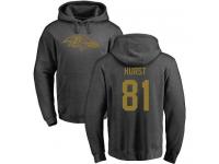 Men Nike Hayden Hurst Ash One Color - NFL Baltimore Ravens #81 Pullover Hoodie