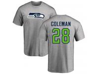 Men Nike Justin Coleman Ash Name & Number Logo - NFL Seattle Seahawks #28 T-Shirt