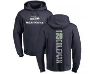 Men Nike Justin Coleman Navy Blue Backer - NFL Seattle Seahawks #28 Pullover Hoodie