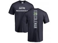 Men Nike Justin Coleman Navy Blue Backer - NFL Seattle Seahawks #28 T-Shirt