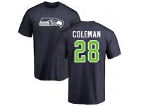 Men Nike Justin Coleman Navy Blue Name & Number Logo - NFL Seattle Seahawks #28 T-Shirt