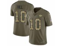Men Nike Kansas City Chiefs #10 Tyreek Hill Limited Olive/Camo 2017 Salute to Service NFL Jersey