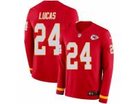 Men Nike Kansas City Chiefs #24 Jordan Lucas Limited Red Therma Long Sleeve NFL Jersey