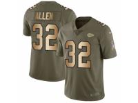Men Nike Kansas City Chiefs #32 Marcus Allen Limited Olive/Gold 2017 Salute to Service NFL Jersey
