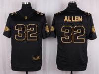 Men Nike Kansas City Chiefs #32 Marcus Allen Pro Line Black Gold Collection Jersey
