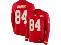 Men Nike Kansas City Chiefs #84 Demetrius Harris Limited Red Therma Long Sleeve NFL Jersey