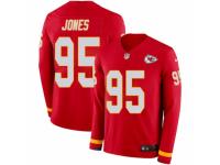 Men Nike Kansas City Chiefs #95 Chris Jones Limited Red Therma Long Sleeve NFL Jersey
