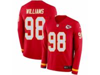 Men Nike Kansas City Chiefs #98 Xavier Williams Limited Red Therma Long Sleeve NFL Jersey