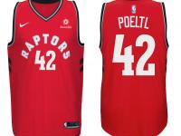 Men Nike NBA Toronto Raptors #42 Jakob Poeltl Jersey 2017-18 New Season Red Jersey