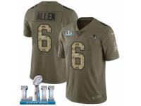 Men Nike New England Patriots #6 Ryan Allen Limited Olive/Camo 2017 Salute to Service Super Bowl LII NFL Jersey