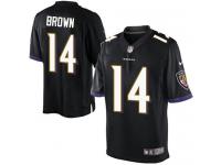 Men Nike NFL Baltimore Ravens #14 Marlon Brown Black Limited Jersey