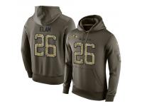 Men Nike NFL Baltimore Ravens #26 Matt Elam Olive Salute To Service KO Performance Hoodie