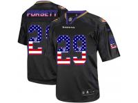 Men Nike NFL Baltimore Ravens #29 Justin Forsett Black USA Flag Fashion Limited Jersey