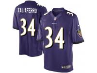 Men Nike NFL Baltimore Ravens #34 Lorenzo Taliaferro Home Purple Limited Jersey