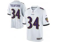 Men Nike NFL Baltimore Ravens #34 Lorenzo Taliaferro Road White Limited Jersey