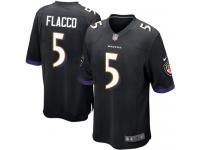 Men Nike NFL Baltimore Ravens #5 Joe Flacco Black Game Jersey