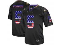 Men Nike NFL Baltimore Ravens #5 Joe Flacco Black USA Flag Fashion Limited Jersey