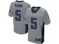 Men Nike NFL Baltimore Ravens #5 Joe Flacco Grey Shadow Limited Jersey