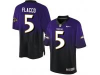 Men Nike NFL Baltimore Ravens #5 Joe Flacco PurpleBlack Fadeaway Limited Jersey