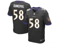 Men Nike NFL Baltimore Ravens #58 Elvis Dumervil Authentic Elite Black Jersey
