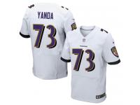 Men Nike NFL Baltimore Ravens #73 Marshal Yanda Authentic Elite Road White Jersey