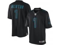 Men Nike NFL Carolina Panthers #1 Cam Newton Black Impact Limited Jersey