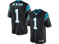 Men Nike NFL Carolina Panthers #1 Cam Newton Home Black Limited Jersey