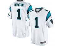 Men Nike NFL Carolina Panthers #1 Cam Newton Road White Limited Jersey