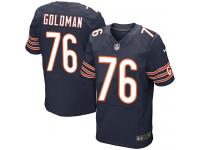 Men Nike NFL Chicago Bears #76 Eddie Goldman Authentic Elite Home Navy Blue Jersey