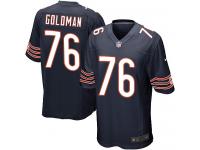 Men Nike NFL Chicago Bears #76 Eddie Goldman Home Navy Blue Game Jersey