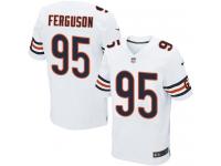 Men Nike NFL Chicago Bears #95 Ego Ferguson Authentic Elite Road White Jersey