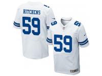 Men Nike NFL Dallas Cowboys #59 Anthony Hitchens Authentic Elite Road White Jersey