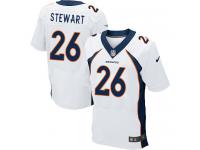 Men Nike NFL Denver Broncos #26 Darian Stewart Authentic Elite Road White Jersey