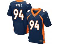 Men Nike NFL Denver Broncos #94 DeMarcus Ware Authentic Elite Navy Blue Jersey