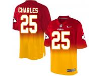 Men Nike NFL Kansas City Chiefs #25 Jamaal Charles RedGold Fadeaway Limited Jersey