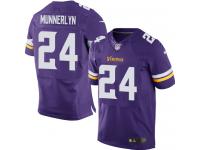 Men Nike NFL Minnesota Vikings #24 Captain Munnerlyn Authentic Elite Home Purple Jersey