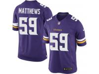 Men Nike NFL Minnesota Vikings #59 Casey Matthews Home Purple Limited Jersey