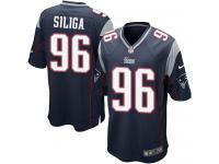 Men Nike NFL New England Patriots #96 Sealver Siliga Home Navy Blue Game Jersey