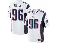 Men Nike NFL New England Patriots #96 Sealver Siliga Road White Limited Jersey