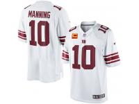 Men Nike NFL New York Giants #10 Eli Manning Road C Patch White Limited Jersey