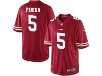 Men Nike NFL San Francisco 49ers #5 Bradley Pinion Home Red Limited Jersey