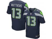 Men Nike NFL Seattle Seahawks #13 Chris Matthews Authentic Elite Home Navy Blue Jersey