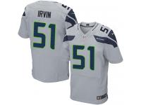 Men Nike NFL Seattle Seahawks #51 Bruce Irvin Authentic Elite Grey Jersey