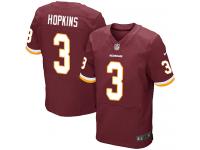 Men Nike NFL Washington Redskins #3 Dustin Hopkins Authentic Elite Home Burgundy Red Jersey