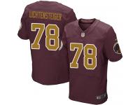 Men Nike NFL Washington Redskins #78 Kory Lichtensteiger Authentic Elite Burgundy Red 80th Anniversary Jersey