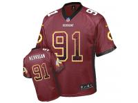 Men Nike NFL Washington Redskins #91 Ryan Kerrigan Authentic Elite Burgundy Red Drift Fashion Jersey