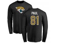 Men Nike Niles Paul Black Name & Number Logo - NFL Jacksonville Jaguars #81 Long Sleeve T-Shirt